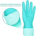 thumbnail image 4 of Guantes de limpieza reutilizables para lavavajillas sin látex, forro de algodón, guantes de cocina, 2 pares (morado+azul, mediano), 4 of 5