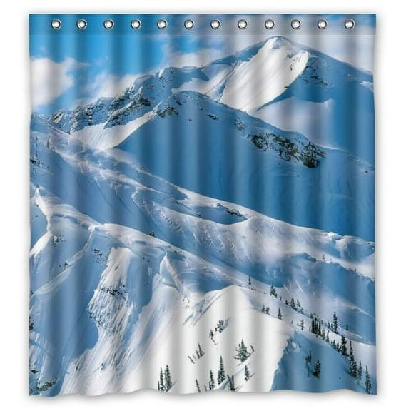 Libin Magnificent Scenery Snow Mountains Shower Curtain Waterproof Polyester Fabric Bathroom Curtain 66x72 inch