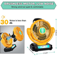 thumbnail image 4 of Portable Jobsite Fan Cordless For Dewalt 14.4V-20V Max Li-Ion Battery Workshop, 4 of 7