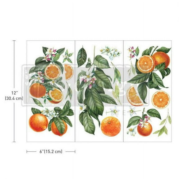 Prima Marketing Re-Design Decor Transfers 6"X12" 3/Sheets-Citrus Slice