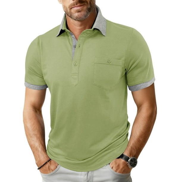 Ceisia Men's Casual Striped Half Button Round Neck Pullover with Pocket Daily Fashion Top Gift