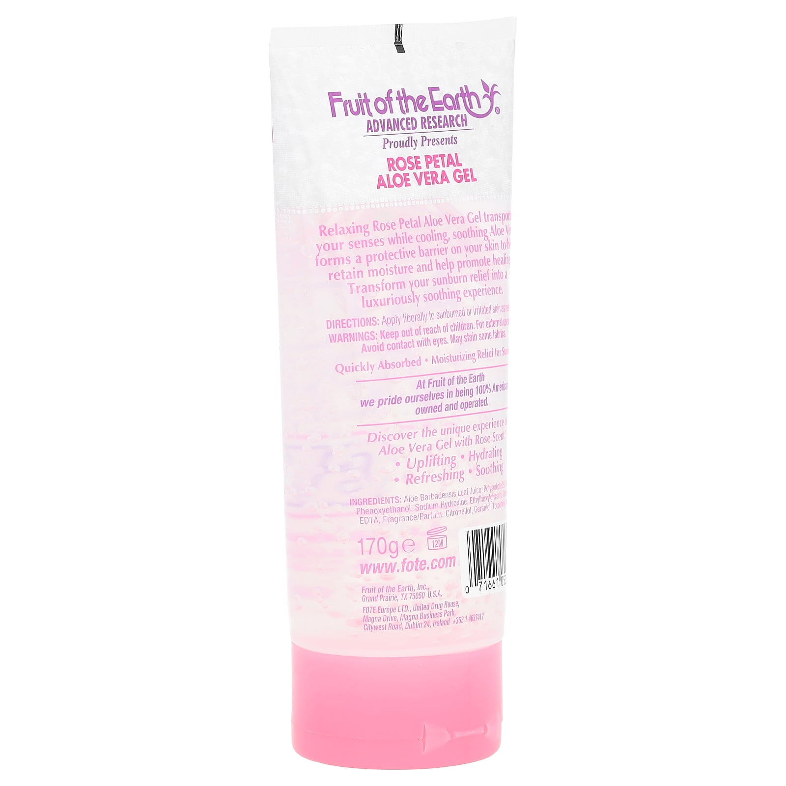 Fruit of the Earth Rose Petal Aloe Vera Gel 6 oz - Walmart.com