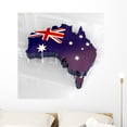 thumbnail image 1 of 3D Flag Map Australia Wall Mural by Wallmonkeys Peel and Stick Graphic (36 in W x 32 in H) WM63713, 1 of 4