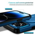 thumbnail image 6 of Case for iPhone 14 Pro 6.1" with Invisible Fold Holder Stand, Magnetic Wireless Charging,Sliding camera casing,Shockproof Dropproof Tough Rugged Protective Case Cover,Blue,For iPhone 14 Pro, 6 of 10