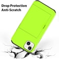 thumbnail image 4 of Compatible with iPhone 15 Pro Case with Card Holder 15 Pro Wallet Case Anti-Scratch Dual Layer Hidden Pocket Case Shockproof Cover for iPhone 15 Pro 6.1 Inch-Fluorescent Green, 4 of 12