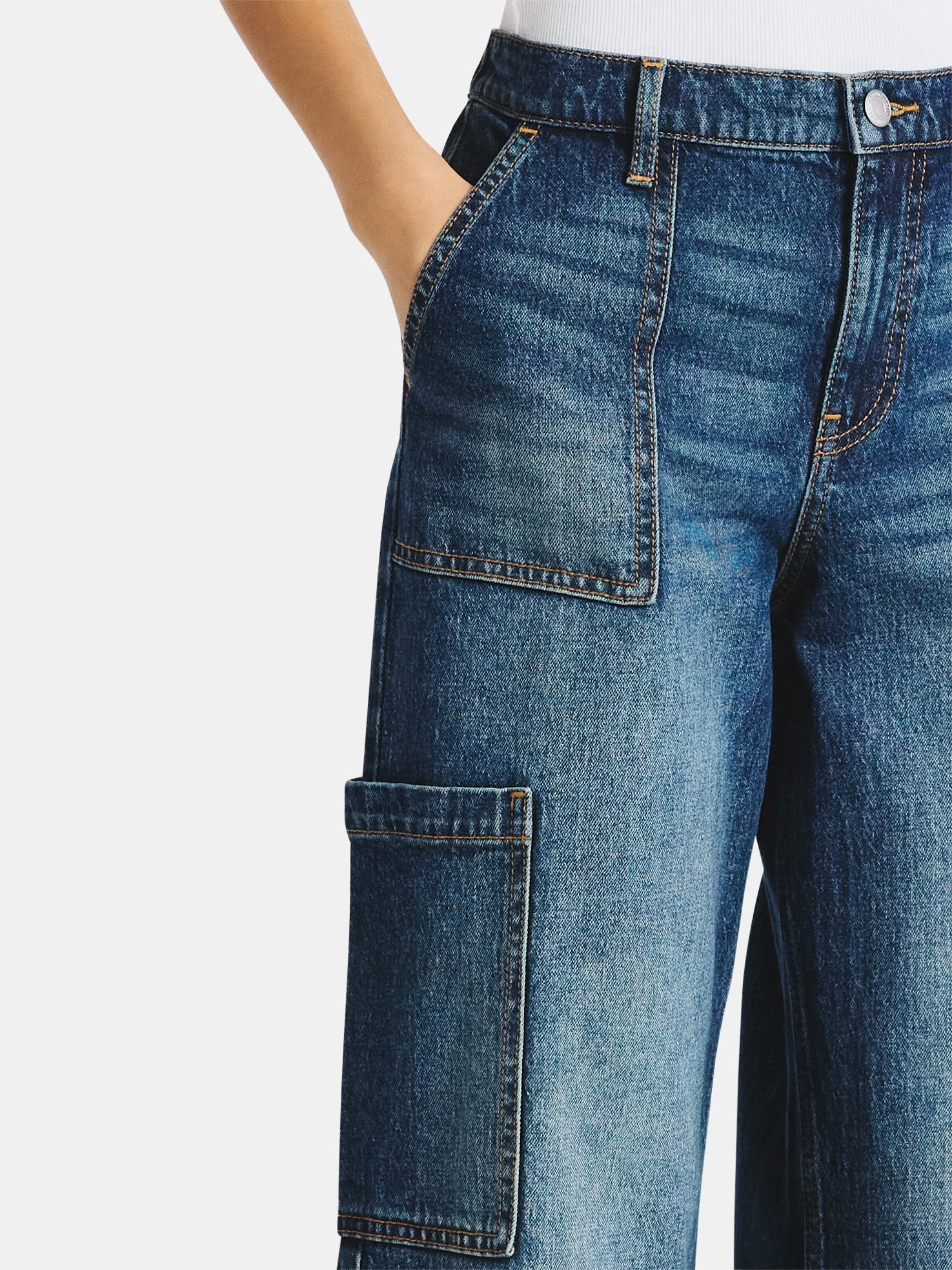 No Boundaries Wide Leg Cargo Pants, 31.5'' Inseam, Women's and Women's Plus Sizes XXS-4X