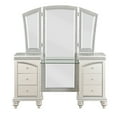 thumbnail image 2 of 60 Inches 6 Drawer Vanity Desk with Tri Fold Mirror, Silver, 2 of 5