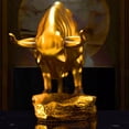 thumbnail image 2 of Gold Cow Figurines Cattle Statue Figurines Shelf Decors Accent Cattle Decorative Objects Table Centrepieces Home Decors, 2 of 7