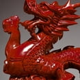 thumbnail image 6 of Dragon Ornament Chinese Feng Shui Dragon Statue Lucky Wooden Animals Figurine for Office Home Decoration-Red,12cm, 6 of 8