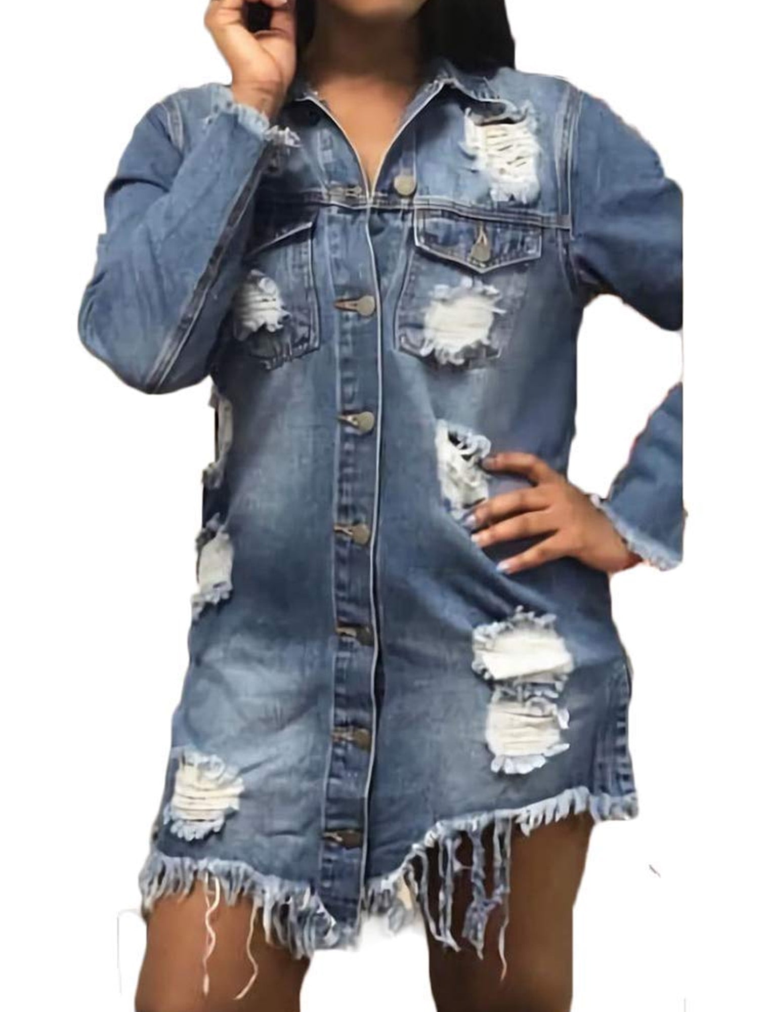 oversized ripped denim jacket