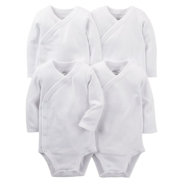 Bodysuit Simple Joys by Carter's White Preemie (paquete de 4)