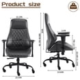 thumbnail image 2 of Silla de oficina YFO de respaldo alto ergonómica de PU negro, 2 of 6