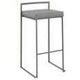 thumbnail image 2 of Fuji Industrial Stackable Barstool in Antique with Grey Faux Leather Cushion by LumiSource - Set of 2, 2 of 7