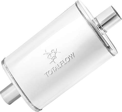 18 Muffler Body TOTALFLOW 33265 Straight Through Deep Tone Performance Muffler-18 Length 409 Stainless Steel//Polished 24 OAL-Oval 4 x 9 2.25 Offset Reversible//Bi-Directional