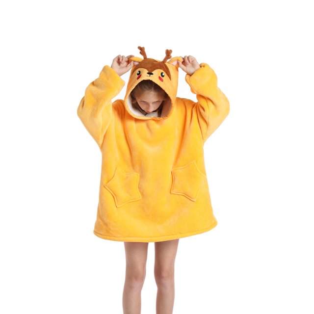 Pudcoco Chandail à Capuchon Universel Chaud Mode Imprimé en Laine de Vison Vêtements d'Intérieur