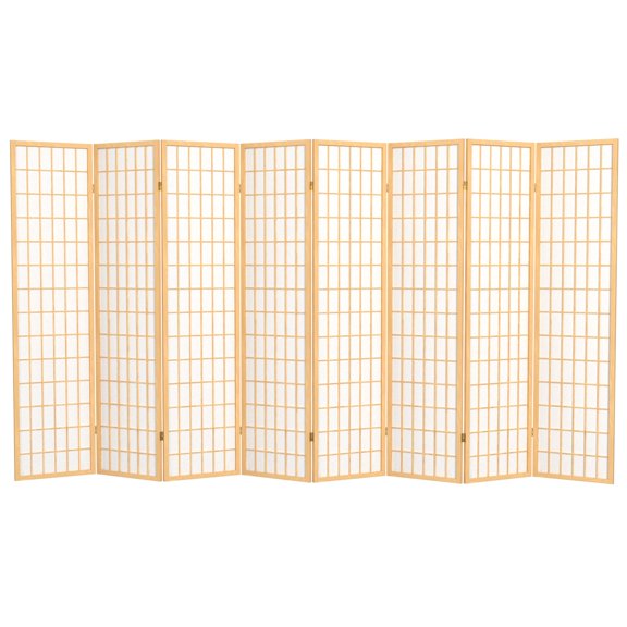 6 ft. Tall Window Pane Shoji Screen - Natural - 8 Panels