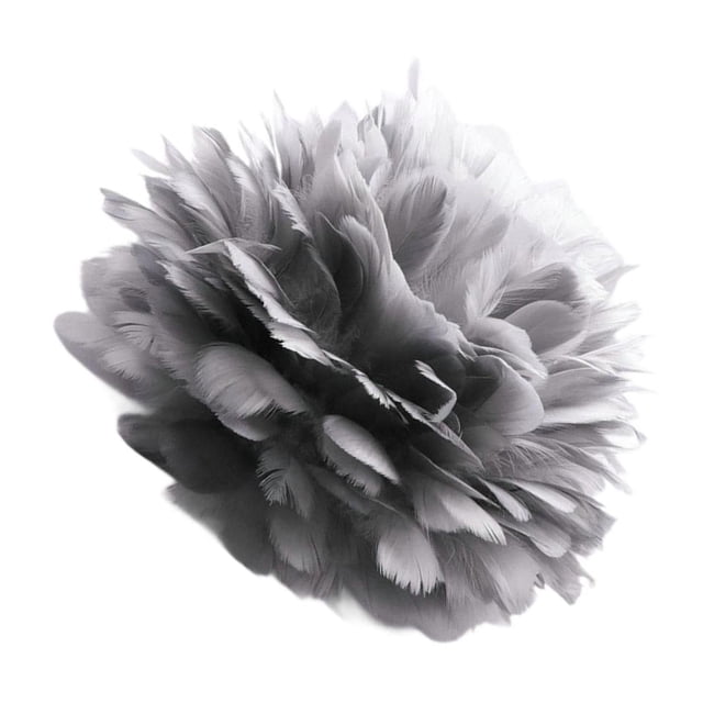 stanreset Artificial Feather Light Shade Lamp Shade for Bulb Floor E27 Lamp Lamp Table Gray Diameter 350mm