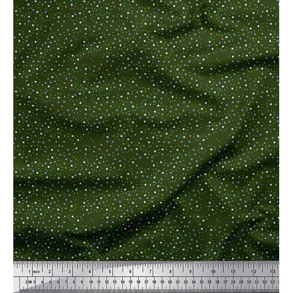 Soimoi Cotton Jersey Fabric Dot & Floral Shirting Print Fabric by The Yard 58 Inch Wide