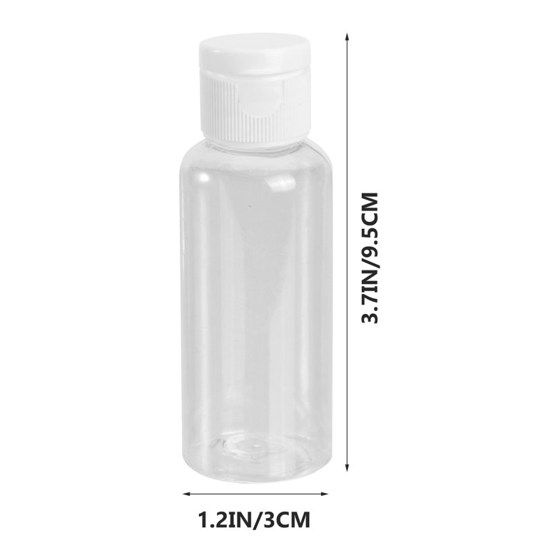 10Pcs 50ml Empty Plastic Sample Bottle Container Jar Pot Vial with Lid  Perfect for Emollient Water Shower Gel Emulsion (Caps for Ramdom Color) 