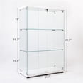thumbnail image 2 of 49.1" Tall Glass Display Cabinet, 3-Shelf Curio Cabinet with Glass Doors and Lock, Floor Standing Bookshelf with Non-slip Caps for Living Room, Office, White, 2 of 10
