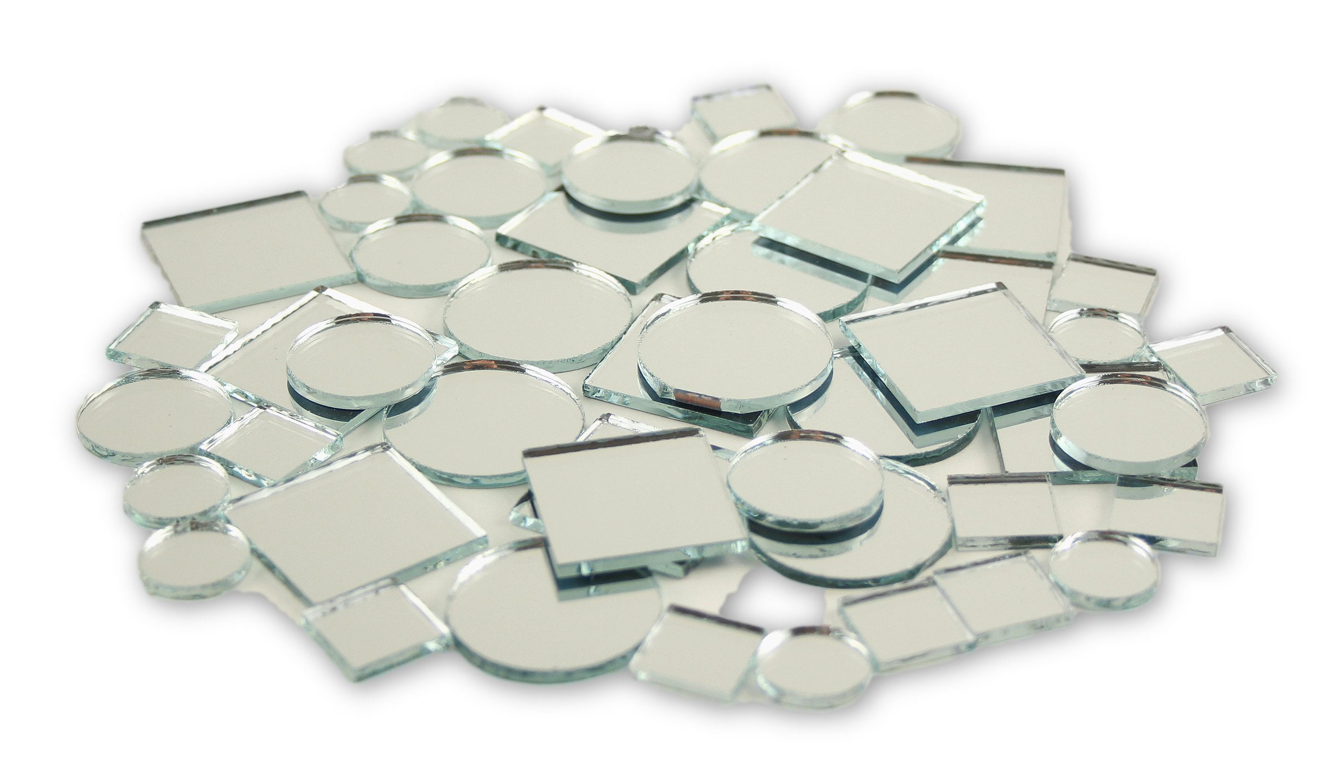 3 Inch Glass Craft Mini Small Round Mirrors 24 Pieces Mirror Mosaic Tiles 