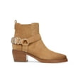 thumbnail image 2 of Sam Edelman Bellamie Camel Stacked Heel Squared Toe Pull On Fashion Ankle Boots (Camel, 7), 2 of 3