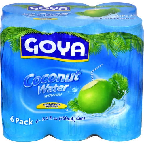 Goya Coconut Water With Pulp, 6 - 8.5 fl oz cans