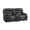 thumbnail image 3 of Lexicon Fabian Breathable Faux Leather Double Glider Reclining Love Seat in Gray, 3 of 4