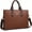 Coffee Medium, variant on Leather Lawyers Briefcase Shoulder Laptop Business Slim Bags for Men & Women Black