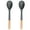 Gray, variant on 2Pcs Large Silicone Cooking Spoons, Nonstick Solid Wooden Handle Spoon, Heat Resistan Silicone Kitchen Spoons for Cooking, Serving, Basting, Mixing, 13.2inch