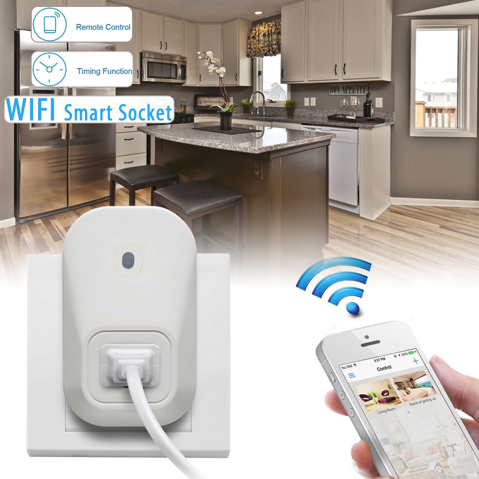 WiFi Wireless Mobile APP Remote Control Smart Socket Timer Power Plug Switch 