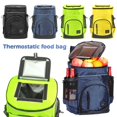 thumbnail image 4 of 33L Picnic Keeping Fresh Refrigerator Box Delivery Carrier Thermal Food Bag Cooler Bag Shoulder Bag Insulation Backpack GREEN 33L, 4 of 8