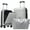 Grey, variant on Euroco Luggage Sets 3 Piece,Front Opening Hardside Carry on Luggage with USB Port,Expandable Checked Suitcase with Bags,Spinner Wheels & TSA Lock for Travel,20"+24",Light Blue