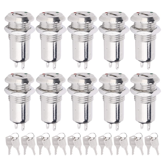 Metal Keylock Switch, Flame Retardant Keylock Push Button Switch Metal Shell With 20 Keys For CNC Machine For Industry Double Pull