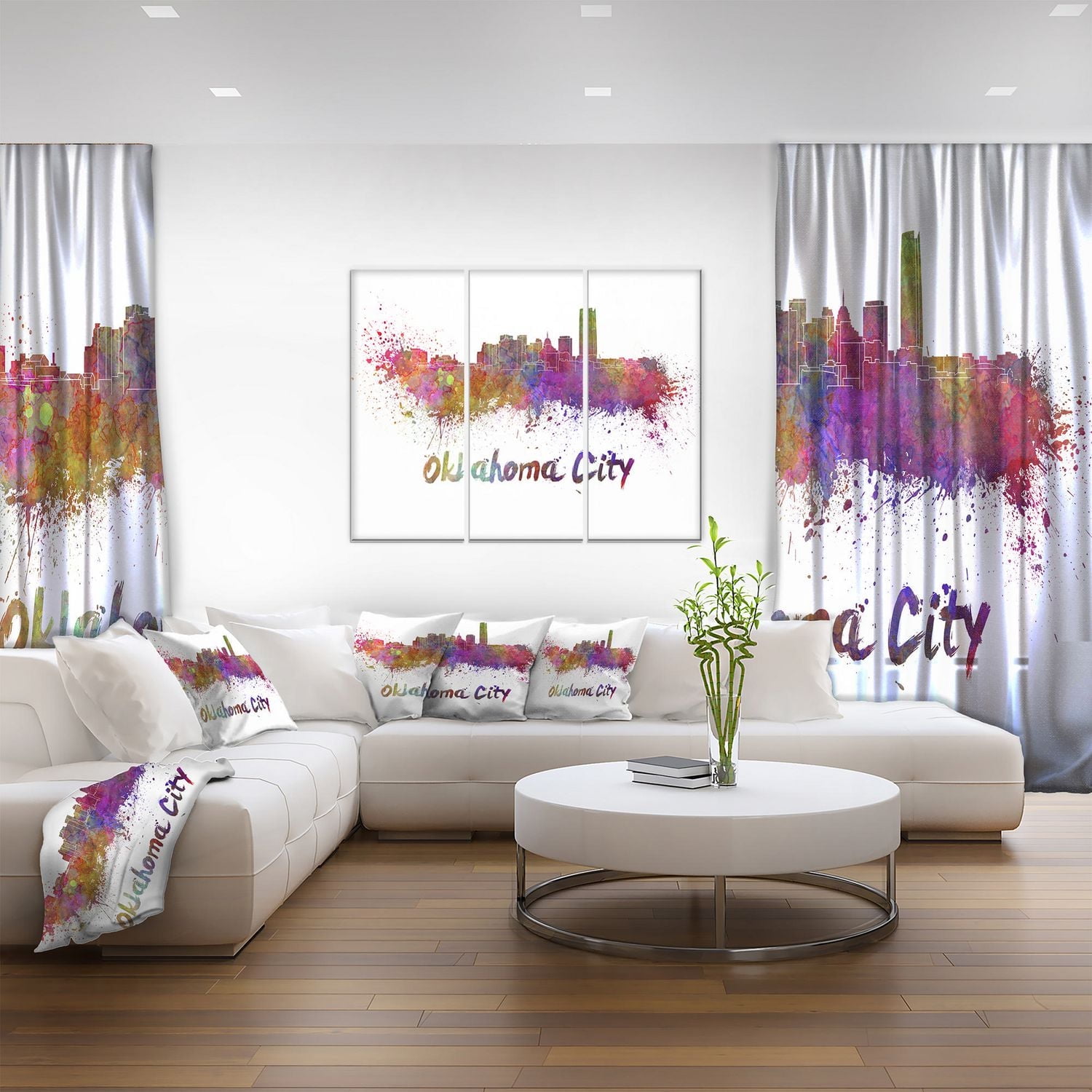 Design Art La Ligne D'Horizon De Oklahoma Art Sur Toile