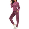 thumbnail image 5 of Classic Women's Long Sleeve Solid Velour Sweatsuit Set Hoodie and Pants Sport Suits Tracksuits Women Velvet Tracksuit Activewear Sport Set, 5 of 6
