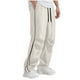 thumbnail image 1 of Amzcrzy Pantalones Paracaidistas Hombre Color Liso Rayas Urbana Chándal Holgados Pierna Recta Ancha Cintura Elástica Transpirables Ligeros Tallas S-3XL Beige, 1 of 6