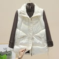 thumbnail image 4 of Fesfesfes Crop Coat for Women Pocket Vest Coat Jacket Winter Sleeveless Turn Down Collar Zipper Solid Outerwear Sale on Clearance, 4 of 9
