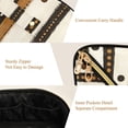 thumbnail image 5 of FORMRS Makeup Bag Travel Cosmetic Organizer for Women Fold Flat Zipper Pouch with Handle, Beige Abstract Dots, 5 of 8
