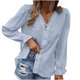 thumbnail image 1 of Blusa de mujer de manga larga con cuello en V de color sólido de verano a la moda para mujer Pompotops gfhjh22867, 1 of 9