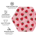 thumbnail image 4 of Fuzoiu Strawberry Print Leather Coasters Set,Drink Coasters Set of 6,for Tabletop Protection, Durable PVC Coasters,Home Décor and Housewarming Gift,Hexagon, 4 of 7