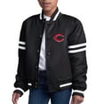 thumbnail image 3 of Youth Starter  Black Cincinnati Reds Team Logo Full-Snap Satin Varsity Jacket, 3 of 4