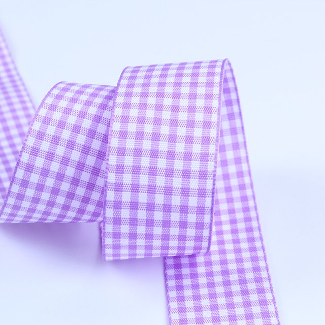 6mm Wide Lattice Plaid Ribbons Bow Ribbon Gift Wrapping Polyester Ribbon Handmade DIY Accessories,50 Yards Color 20