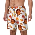 thumbnail image 1 of Fotbe Thanksgiving Turkey Leaves Traje de Baño para Hombre – Shorts de Natación de Secado Rápido con Forro y Bolsillos-Small, 1 of 6