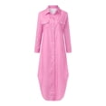 thumbnail image 4 of Ketyyh-chn99 Robe Formelle Femme 2024 Robe Évasée à Fleurs Imprimé Floral Col en V Manche Mi-Longue Robe Bohème une-Pièce Rose,4TG, 4 of 5