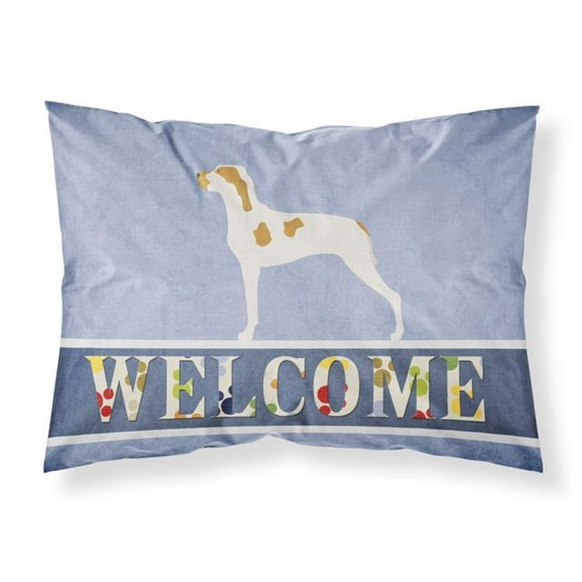 Carolines Treasures BB8272PILLOWCASE Ariege Pointer Welcome Fabric Standard Pillowcase