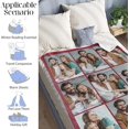 thumbnail image 5 of Custom Blanket with Photos/Text, Personalized Customized Picture Throw Blanket for Family Friend Christmas Halloween Birthday Wedding Customized Gifts for Women Men, 5 of 6