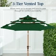 thumbnail image 4 of Best Choice Products Woodgrain Pattern 10ft 3-Tier Solar Patio Umbrella w/ 24 LED Lights, Tilt - Green, 4 of 8