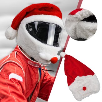 Funny Santa Hat Motorcycle Helmet Cover - Full Face Helmet Christmas Decoration For Holiday Parties & Rides-1160957