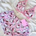 thumbnail image 1 of Cute Pink Hellokitty Girls Pajama Vest Shorts Loose Ladies Two-Piece Womens Cartoon Sleep Bottoms Lounge Homewear Sleepwear Suit, 1 of 4